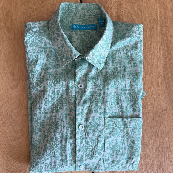 Tori Richard | XS | Palm Squares S/S Shirt - Picture 8 of 8